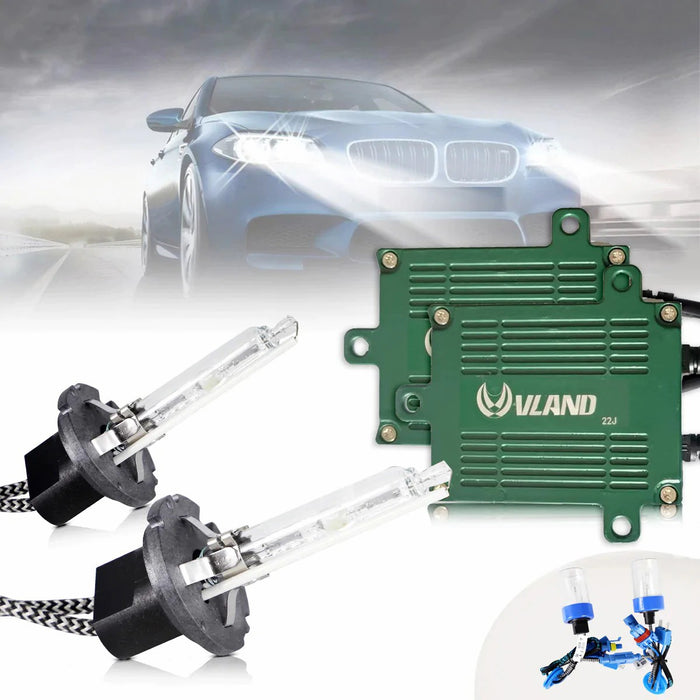 VLAND 2PCs D2H Xenon Headlight Bulbs Conversion HID KIT with Ballast 12V 35W 6000K VLAND Factory