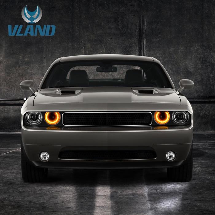 VLAND Dual Beam Headlights For Dodge Challenger 2015-2022 With Sequential Turn Signals VLAND Factory