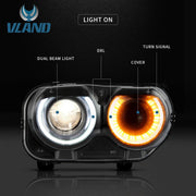 VLAND Dual Beam Headlights For Dodge Challenger 2015-2022 With Sequential Turn Signals VLAND Factory