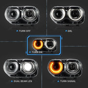 VLAND Dual Beam Headlights For Dodge Challenger 2015-2022 With Sequential Turn Signals VLAND Factory