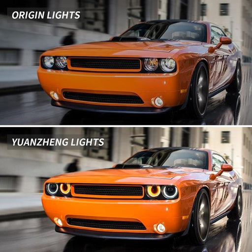 VLAND Dual Beam Projector Headlights For Dodge Challenger 2008-2014 with Sequential Turn Signals VLAND Factory