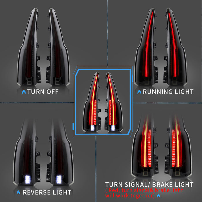 VLAND FULL LED Tail Lights For GMC Yukon XL 2015-2019 VLAND Factory
