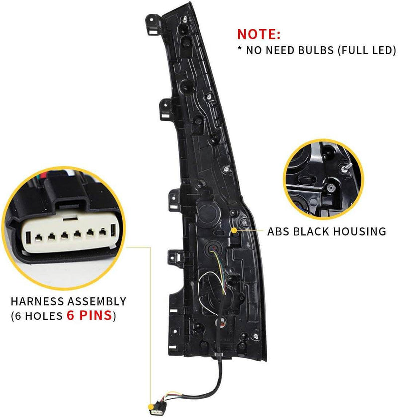 VLAND FULL LED Tail Lights For GMC Yukon XL 2015-2019 VLAND Factory