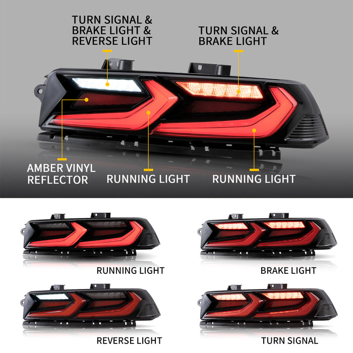 VLAND Factory Full LED Tail Lights Smoked for Chevy Camaro 2014-2015 (NOT ship to America) VLAND Factory