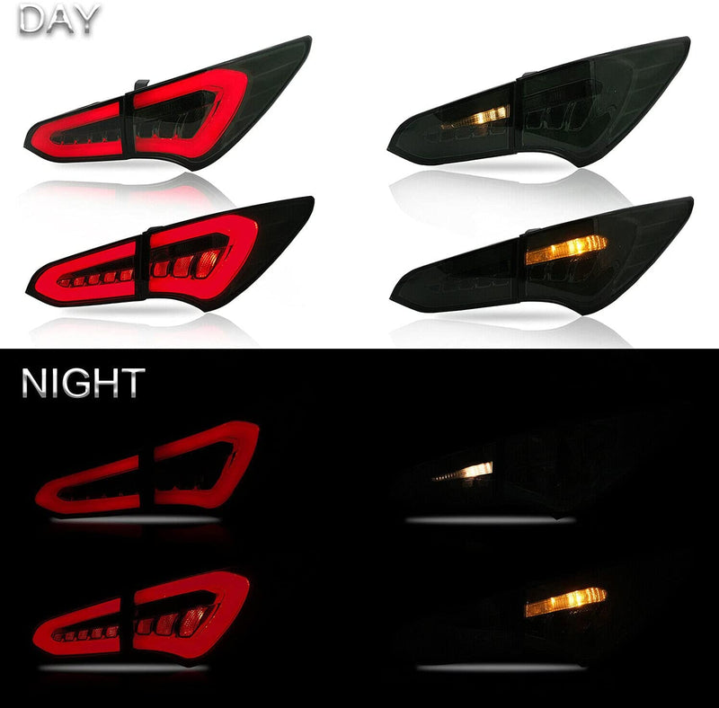 VLAND Full LED Smoked Taillights Compatible For Hyundai Santa Fe 2013-2015 VLAND Factory