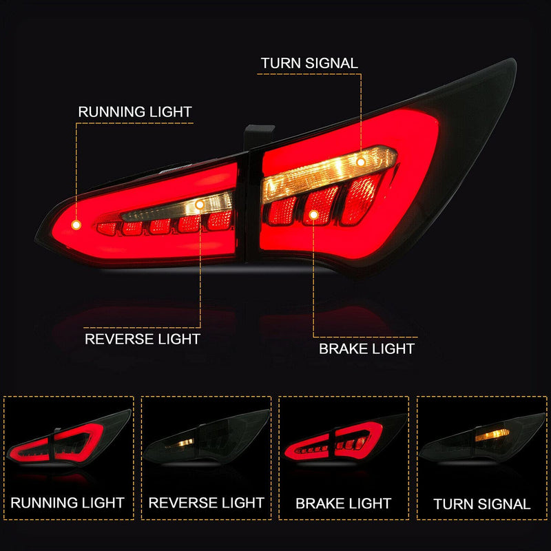 VLAND Full LED Smoked Taillights Compatible For Hyundai Santa Fe 2013-2015 VLAND Factory