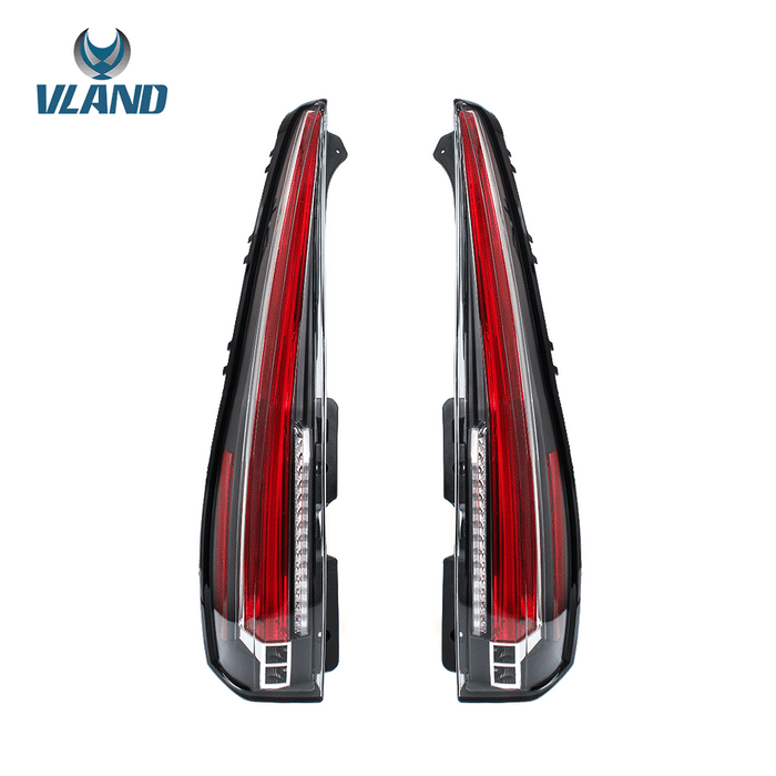 VLAND Full LED Tail Lights For Cadillac Escalade 3rd Gen SUV 2007- 2014 With Start-up Animation [6 Holes For 6 PINS Plug Rear Lamp with Red Turn Signal] VLAND Factory