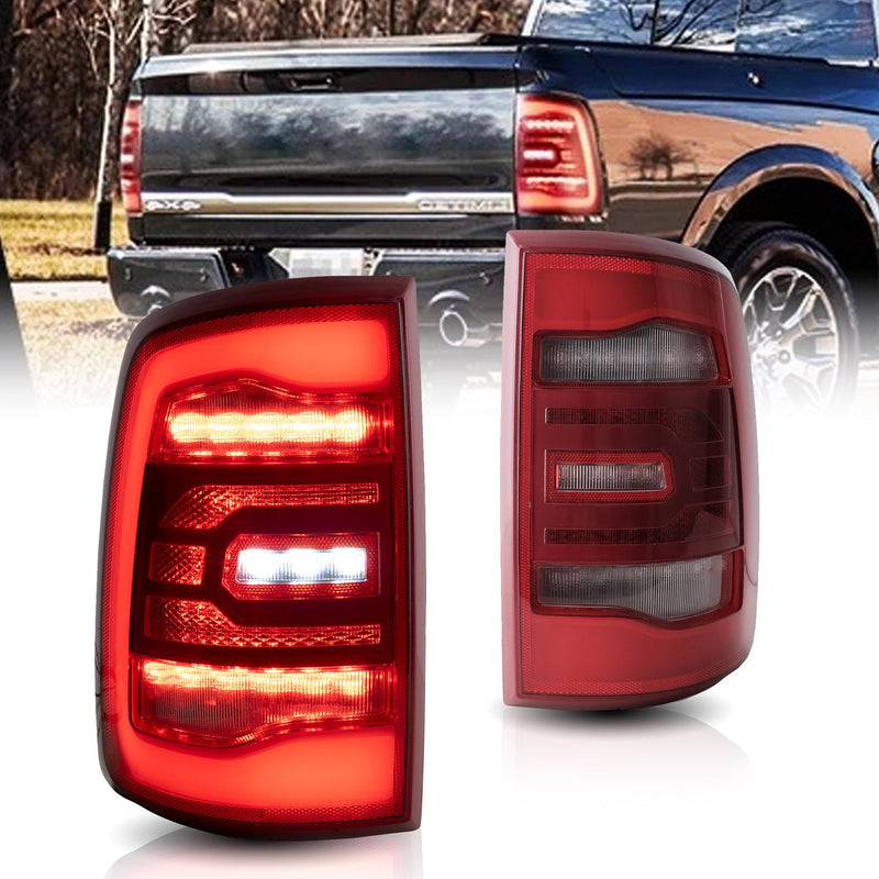 VLAND Full LED Tail Lights For Dodge Ram 1500 2009-2018 Tail Lamps (Red Turn Signals) VLAND Factory