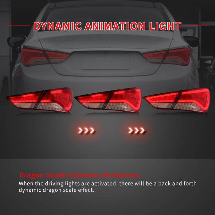 VLAND Full LED Tail Lights For Hyundai Sonata 6th Gen Sedan 2011-2014 VLAND Factory