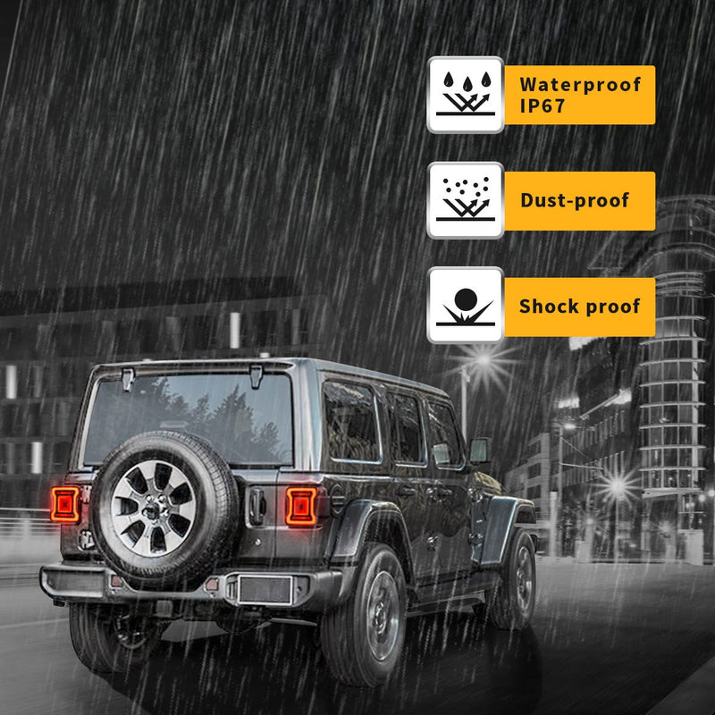 VLAND Full LED Tail Lights For Jeep Wrangler 2018-UP with Dynamic Animation and Dual Reverse Lights VLAND Factory