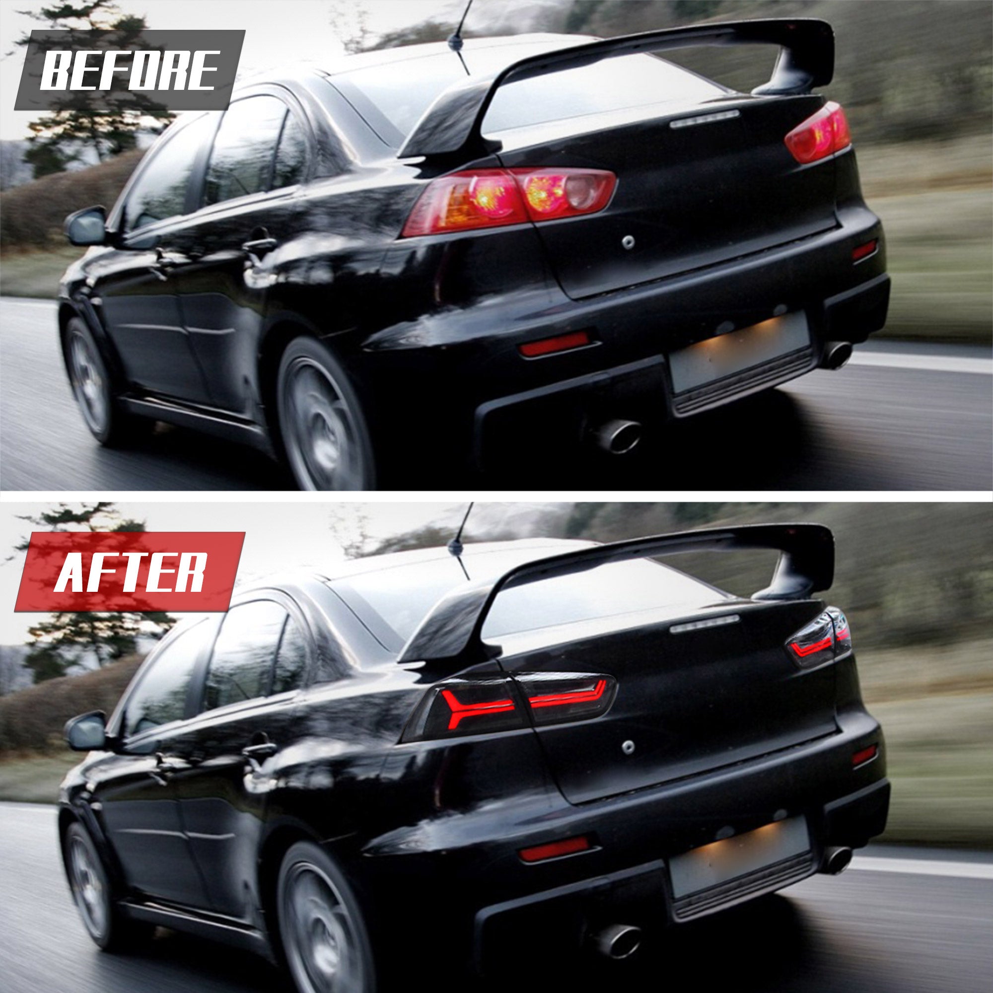 VLAND Full LED Tail Lights For Mitsubishi Lancer EVO X 2008-2017 w/Seq ...