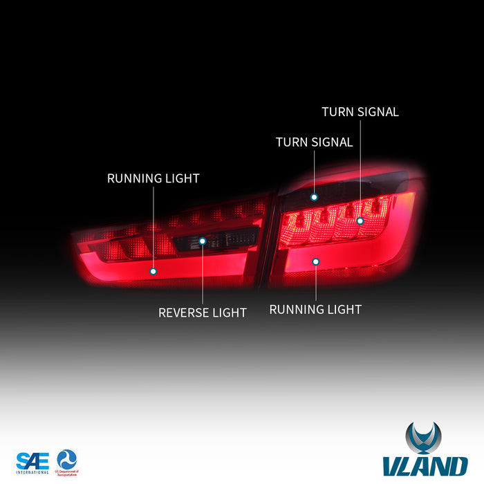 VLAND Full LED Tail Lights For Mitsubishi Outlander Sport ASX RVR 2010-2019 YAB-AX-0210 VLAND Factory