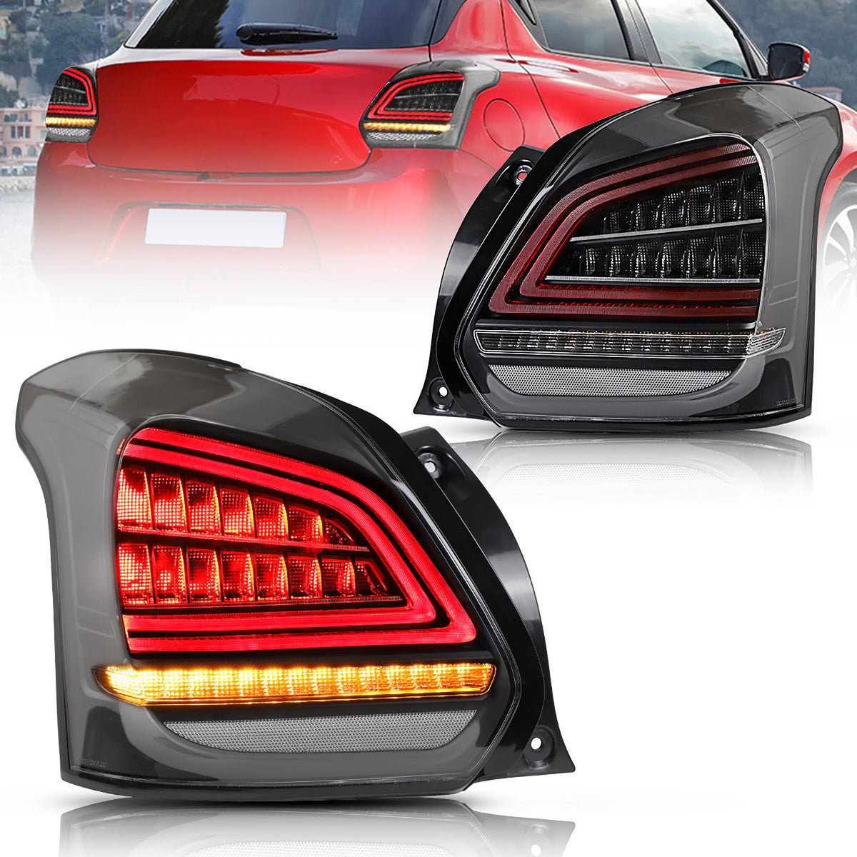 VLAND Full LED Tail Lights For Suzuki Swift Sport 2017-2019 w/ Sequent ...