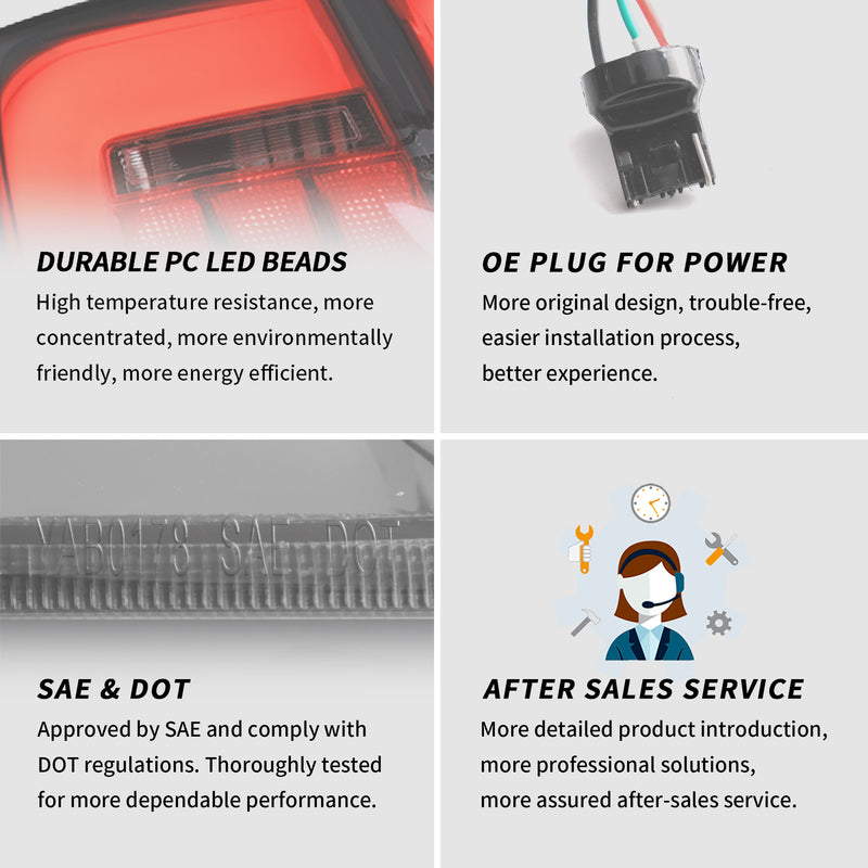 VLAND Full LED Tail Lights For Toyota Camry 2012 -2014 VLAND Factory