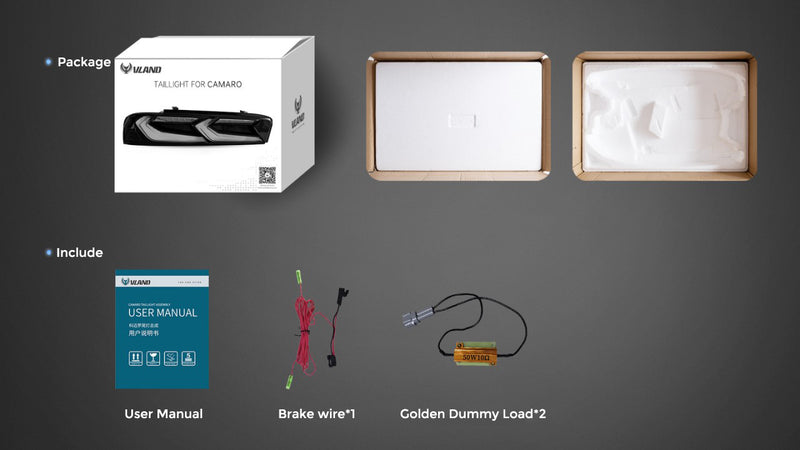 VLAND Full LED Tail Lights Smoked for Chevy Camaro 2016-2018 EU model VLAND Factory