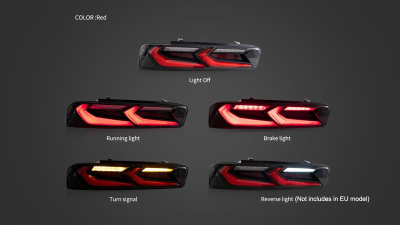 VLAND Full LED Tail Lights Smoked for Chevy Camaro 2016-2018 EU model VLAND Factory