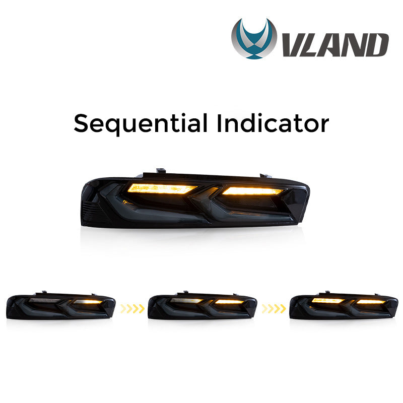 VLAND Full LED Tail Lights Smoked for Chevy Camaro 2016-2018 EU model VLAND Factory