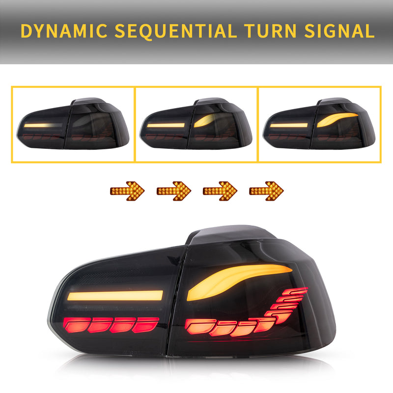 VLAND Full OLED Tail Lights For Volkswagen VW Golf6 MK6 2008-2014 VLAND Factory
