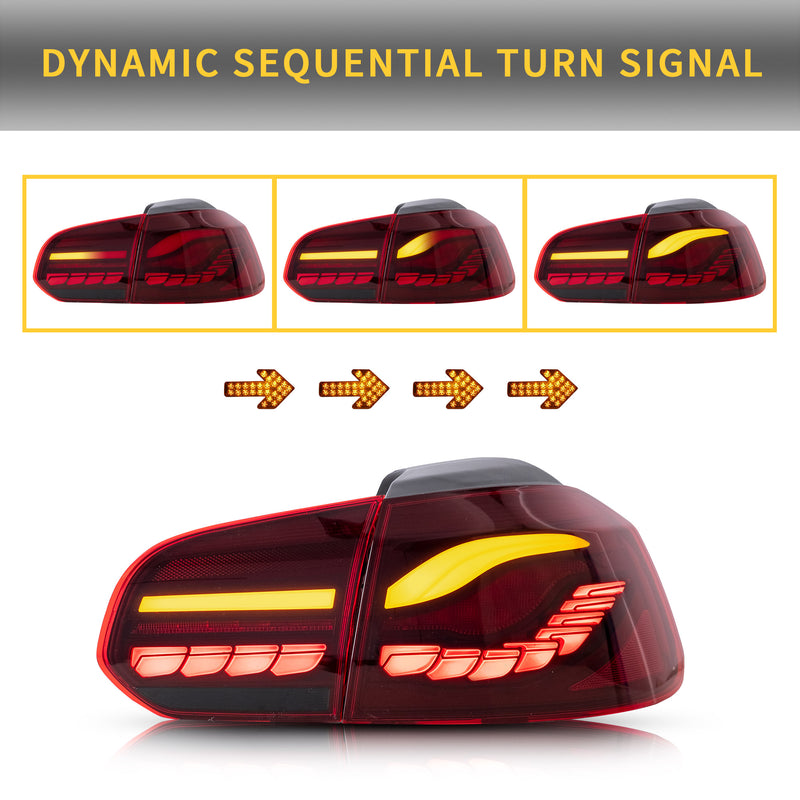 VLAND Full OLED Tail Lights For Volkswagen VW Golf6 MK6 2008-2014 VLAND Factory