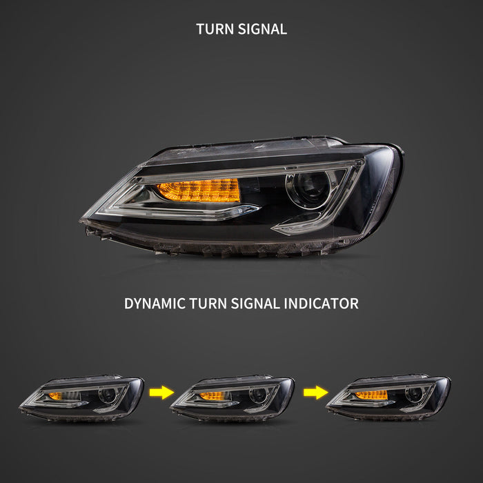 VLAND Dual Beam Headlights and Tail Lights For Volkswagen VW Jetta / Sagitar (NOT GLI) 2012-2018