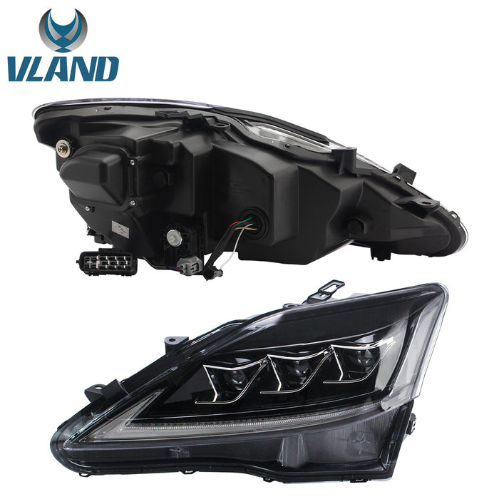 VLAND Headlight For 2006-2012 Lexus IS250 IS350 2008-2014 IS200D IS F Sequential Indicators (Only One Side) VLAND Factory