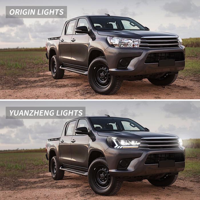 VLAND Headlights For Toyota Hilux / Revo 2015-UP 8th Gen (Eighth generation. AN110, AN120, AN130) w/Dynamic Courtesy Lighting VLAND Factory