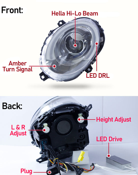 VLAND Hella Dual Beam Headlights for Mini F-Series 2014-2019 (F55/F56/F57) VLAND Factory