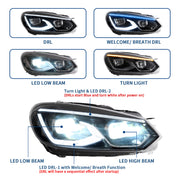 VLAND LED Dual Beam Head Light For Volkswagen VW Golf 6 / MK6 2008-2014 VLAND Factory