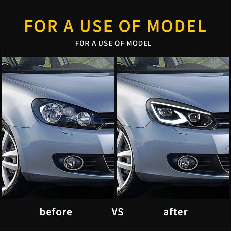 VLAND LED Dual Beam Head Light For Volkswagen VW Golf 6 / MK6 2008-2014 VLAND Factory