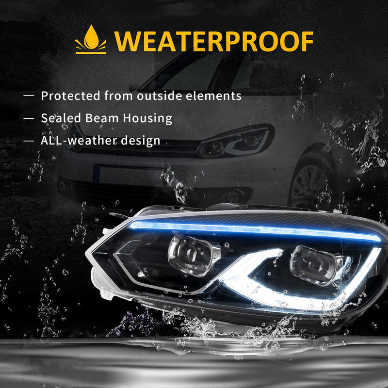 VLAND LED Dual Beam Head Light For Volkswagen VW Golf 6 / MK6 2008-2014 VLAND Factory