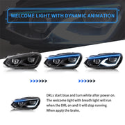 VLAND LED Dual Beam Head Light For Volkswagen VW Golf 6 / MK6 2008-2014 VLAND Factory
