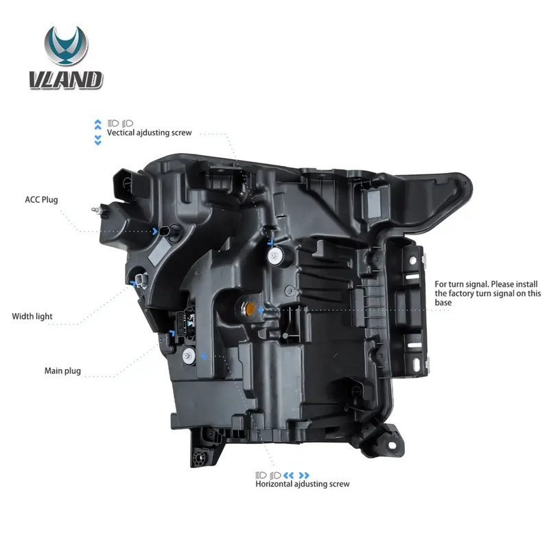 VLAND LED Dual Beam Headlights for Ford F150 14th Gen 2021-2023 VLAND Factory