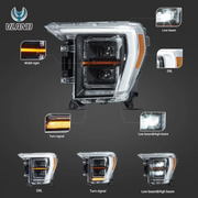 VLAND LED Dual Beam Headlights for Ford F150 14th Gen 2021-2023 VLAND Factory