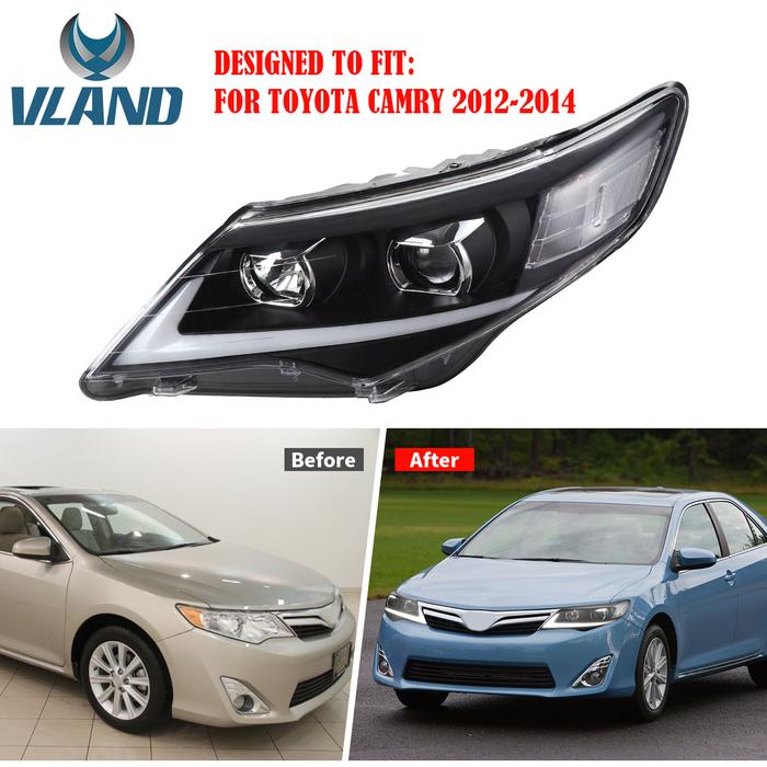 VLAND LED Headlights For 2012-2014 Toyota Camry DRL Black VLAND Factory