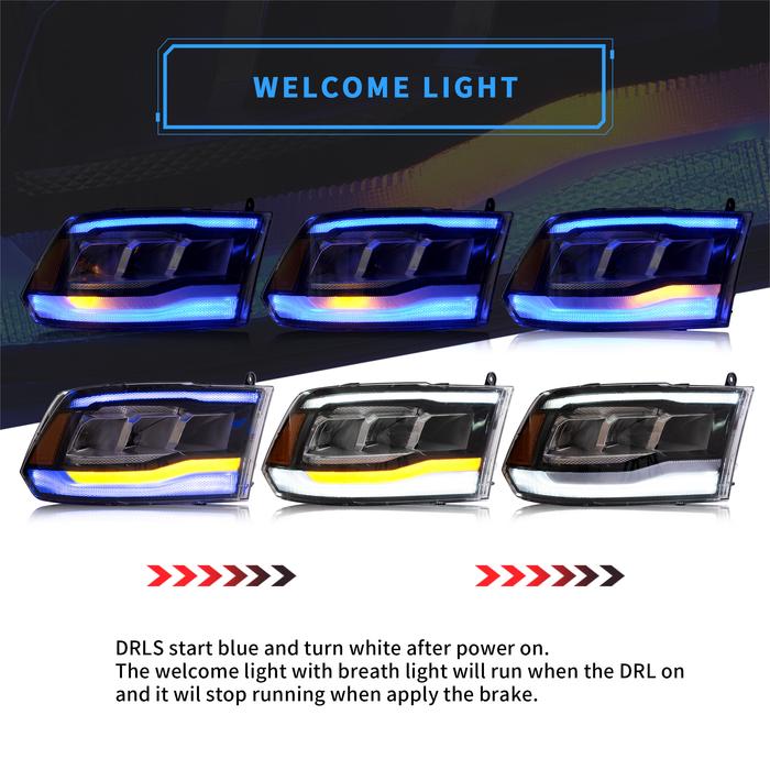 VLAND LED Headlights For Dodge Ram 1500 / 2500 / 3500 2009-2018 Ram1500 Classic 2019-2021 VLAND Factory