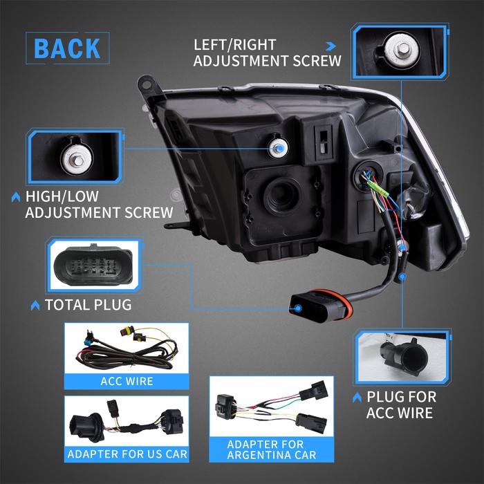 VLAND LED Headlights For Dodge Ram 1500 / 2500 / 3500 2009-2018 Ram1500 Classic 2019-2021 VLAND Factory