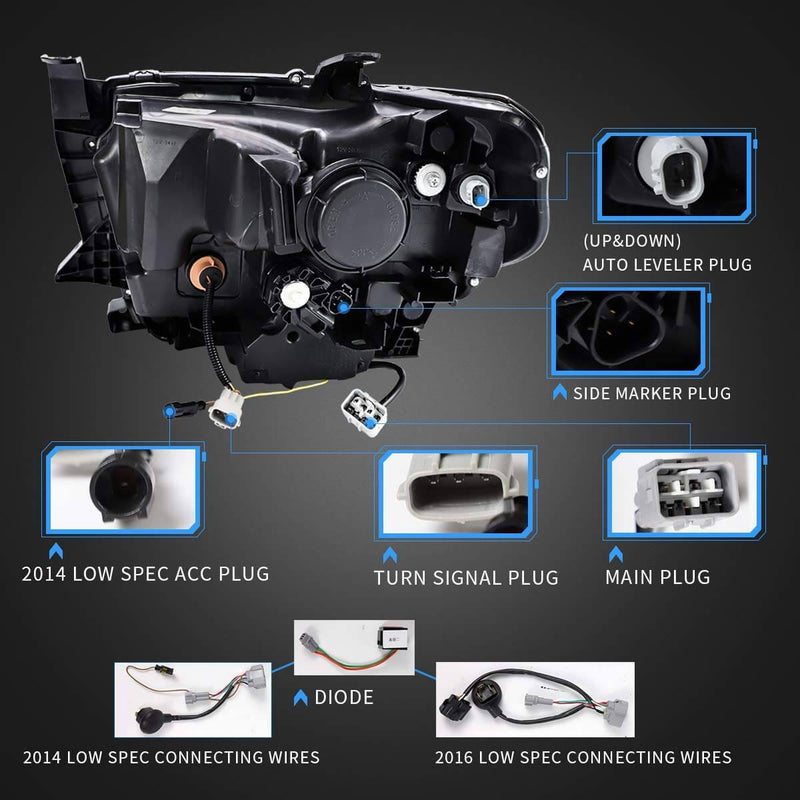 VLAND LED Headlights For Toyota Tundra 2014-2021 with Sequential Turn Signals VLAND Factory
