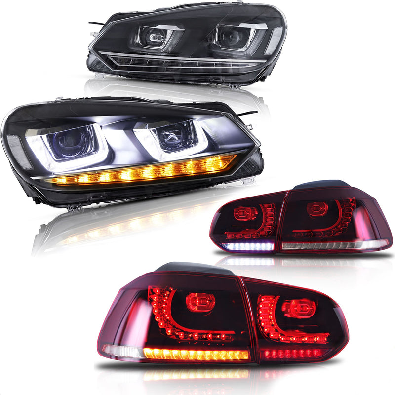 VLAND LED Headlights and Tail Lights For Volkswagen (VW) Golf 6 MK6 2008-2014-EU Stock VLAND Factory