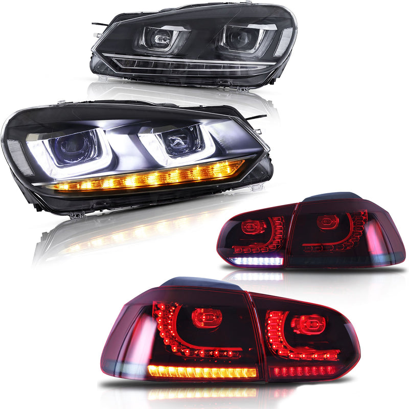VLAND LED Headlights and Tail Lights For Volkswagen (VW) Golf 6 MK6 2008-2014-EU Stock VLAND Factory