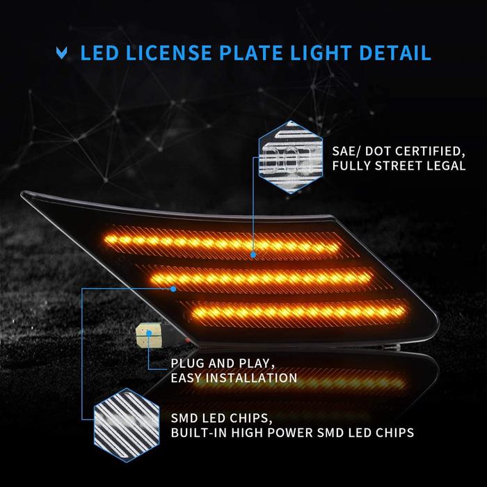 VLAND LED Side Marker Lights Compatible with 2013-2019 BRZ FR-S GT86 (NOT Turn Signal) with All-time Sequential VLAND Factory