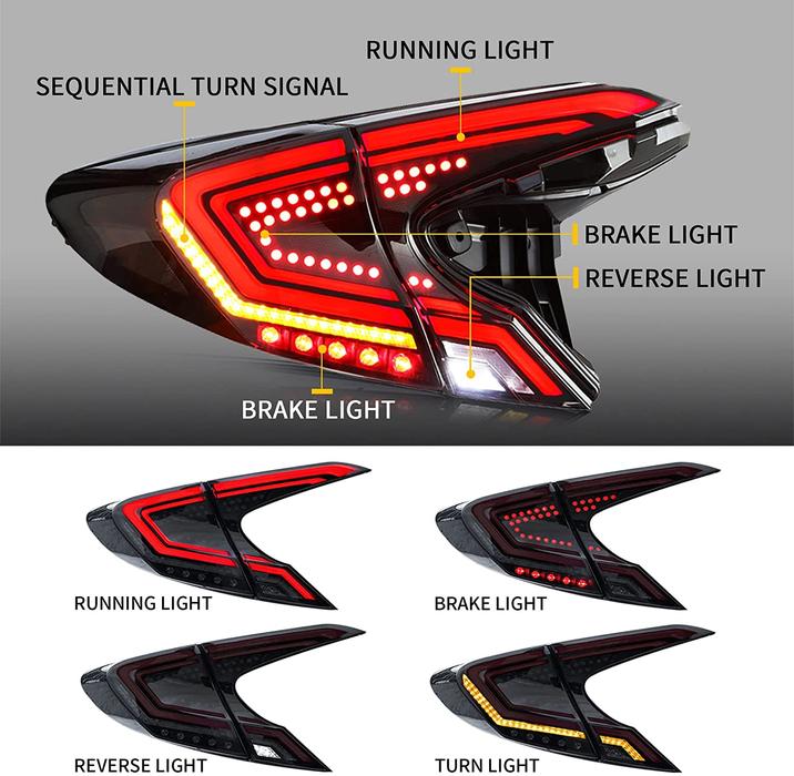 VLAND LED Smoked Tail Lights For Toyota CHR / C-HR 2018-2020 VLAND Factory
