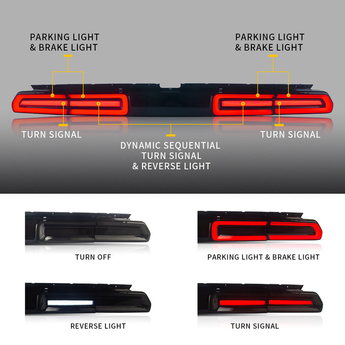 VLAND LED Tail Lights For Dodge Challenger 2008-2014 w/Sequential indicators VLAND Factory