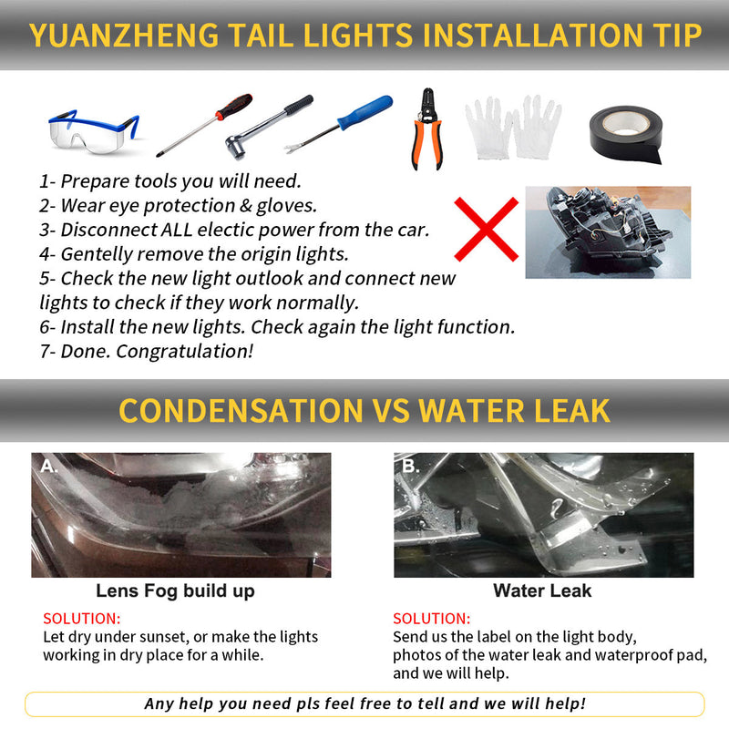 VLAND LED Tail Lights For GMC Yukon / Chevrolet Tahoe / Chevrolet Suburban 2007-2014 VLAND Factory