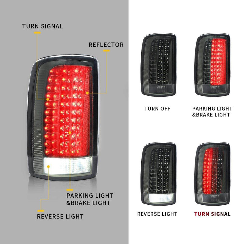 VLAND LED Tail Lights For GMC Yukon Chevy Tahoe Suburban 2000-2006 VLAND Factory