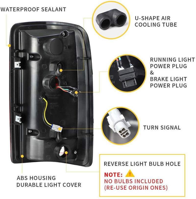 VLAND LED Tail Lights For GMC Yukon Chevy Tahoe Suburban 2000-2006 VLAND Factory