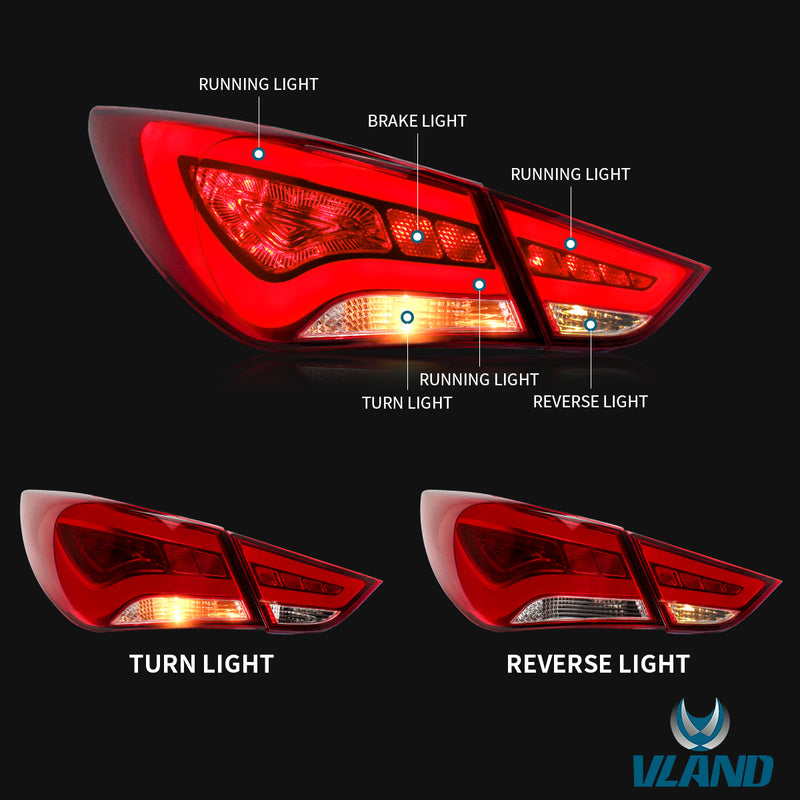 VLAND LED Tail Lights For Hyundai Sonata 2011-2014 VLAND Factory