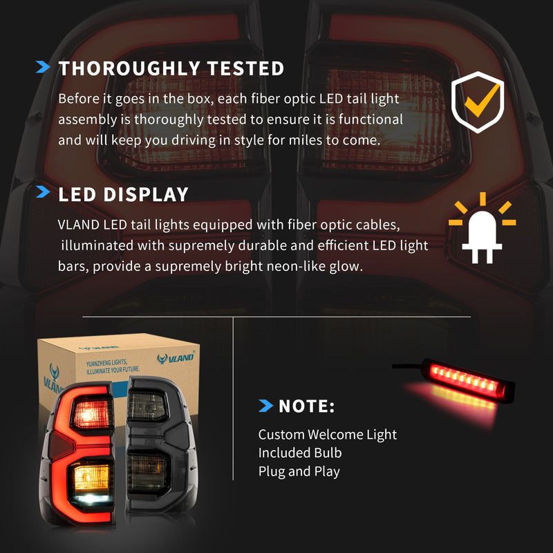 VLAND LED Tail Lights For Toyota Hilux Revo 2015-2020 VLAND Factory