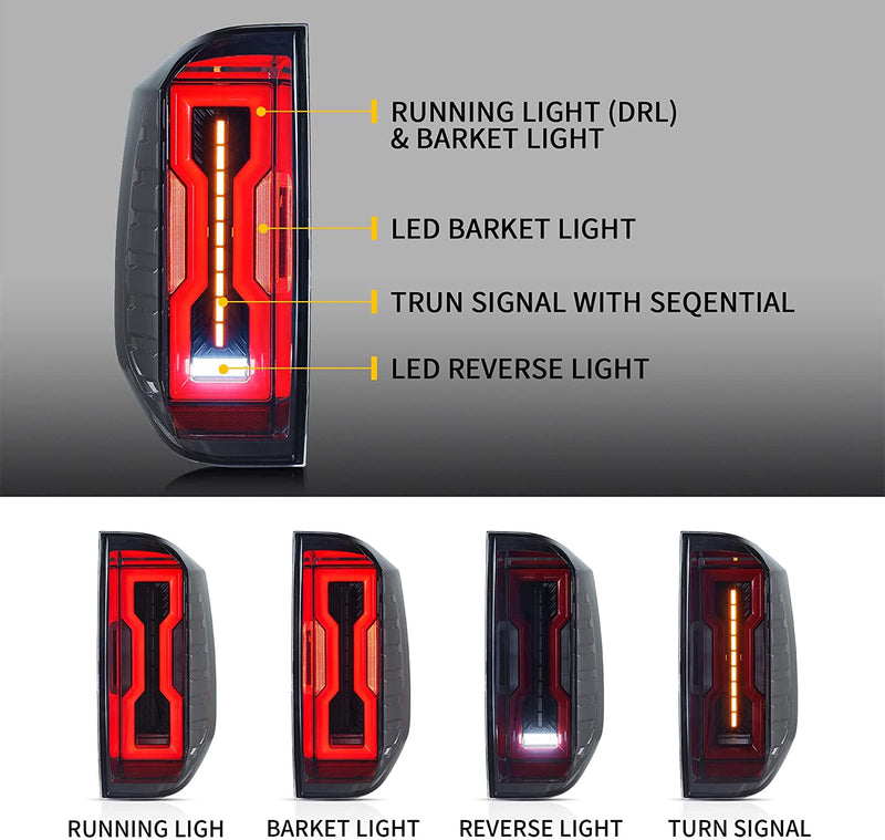 VLAND LED Tail Lights For Toyota Tundra 2014-2020 With Start-up Animation DRL VLAND Factory