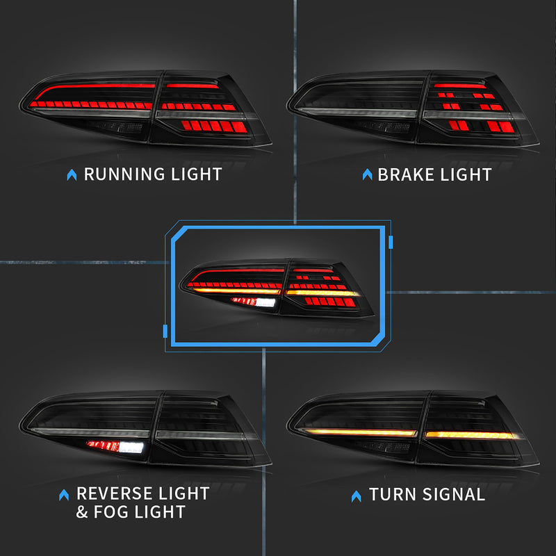 VLAND LED Tail Lights For Volkswagen Golf 7 MK7 MK7.5 2013-2019 VLAND Factory