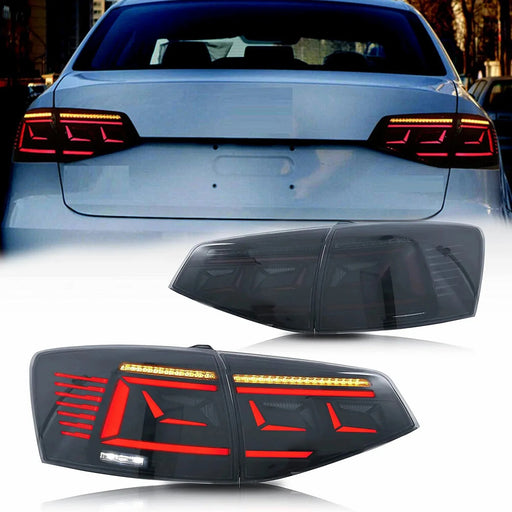 VLAND LED Tail Lights For Volkswagen Jetta 2015-2018 Rear Lamps Assembly w/Start-up Animation Sequential Indicator VLAND Factory